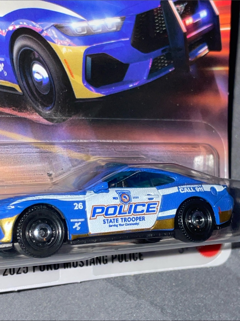 Matchbox State Trooper 2025 Ford Mustang Police Car - Blue & White